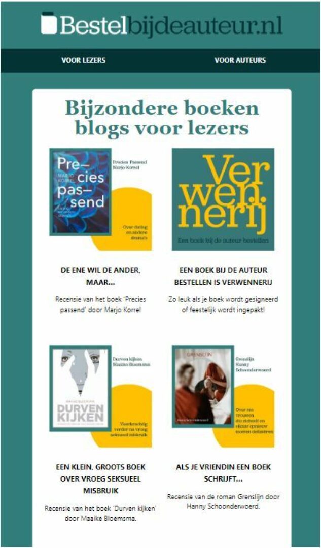 Een boek bestellen met een feestje