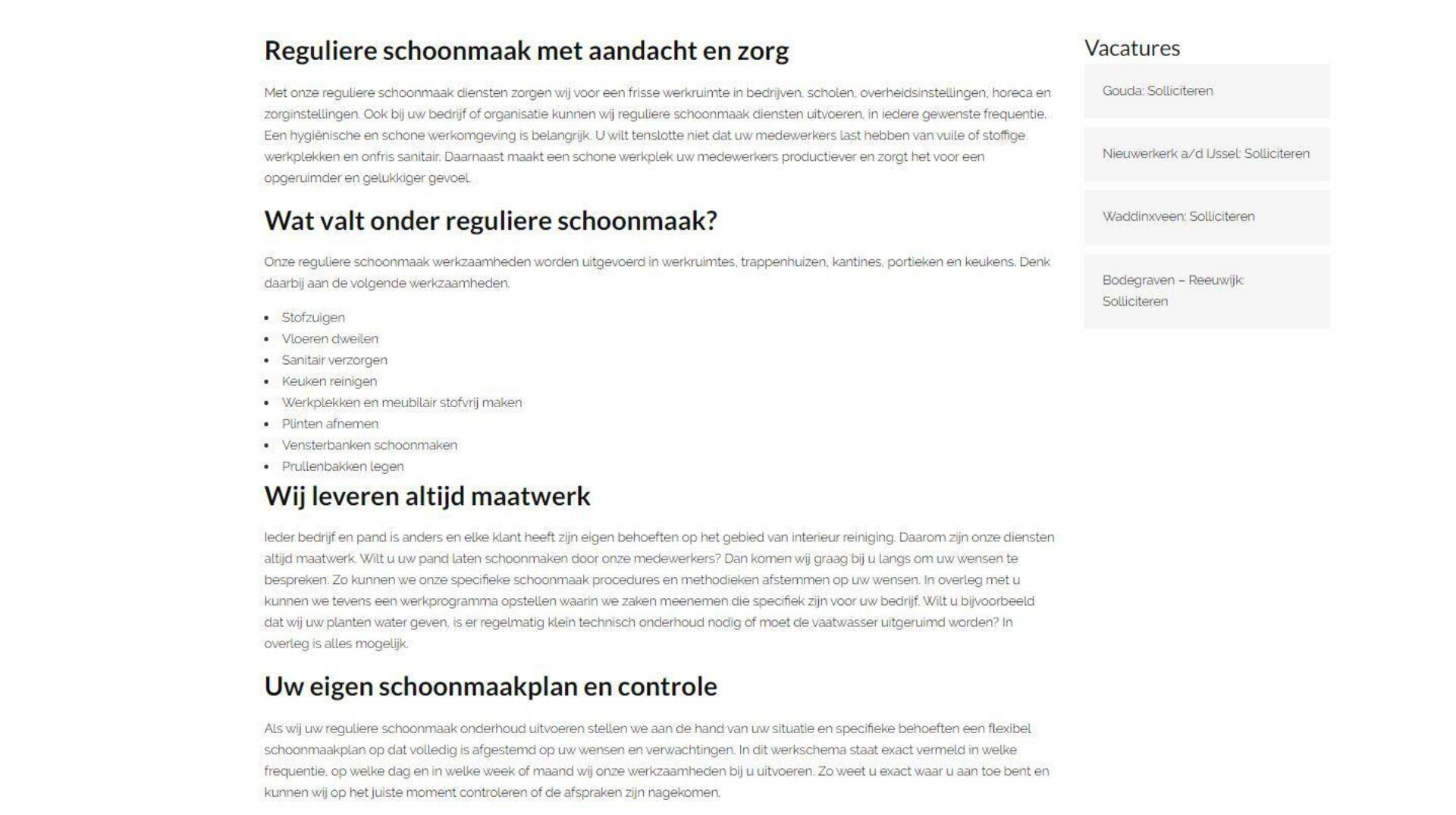 Website voor Bens Diensten