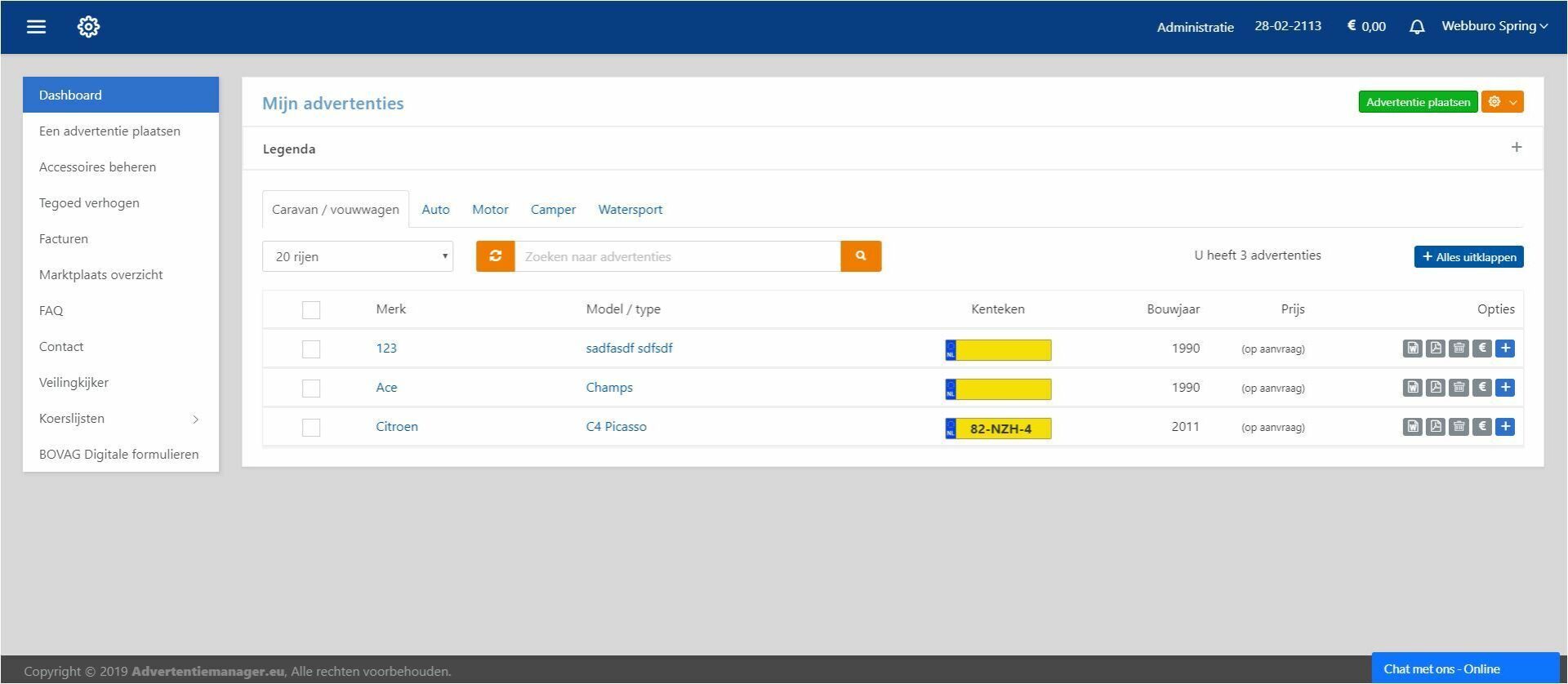 Advertentiemanager voor Ardevi Internet