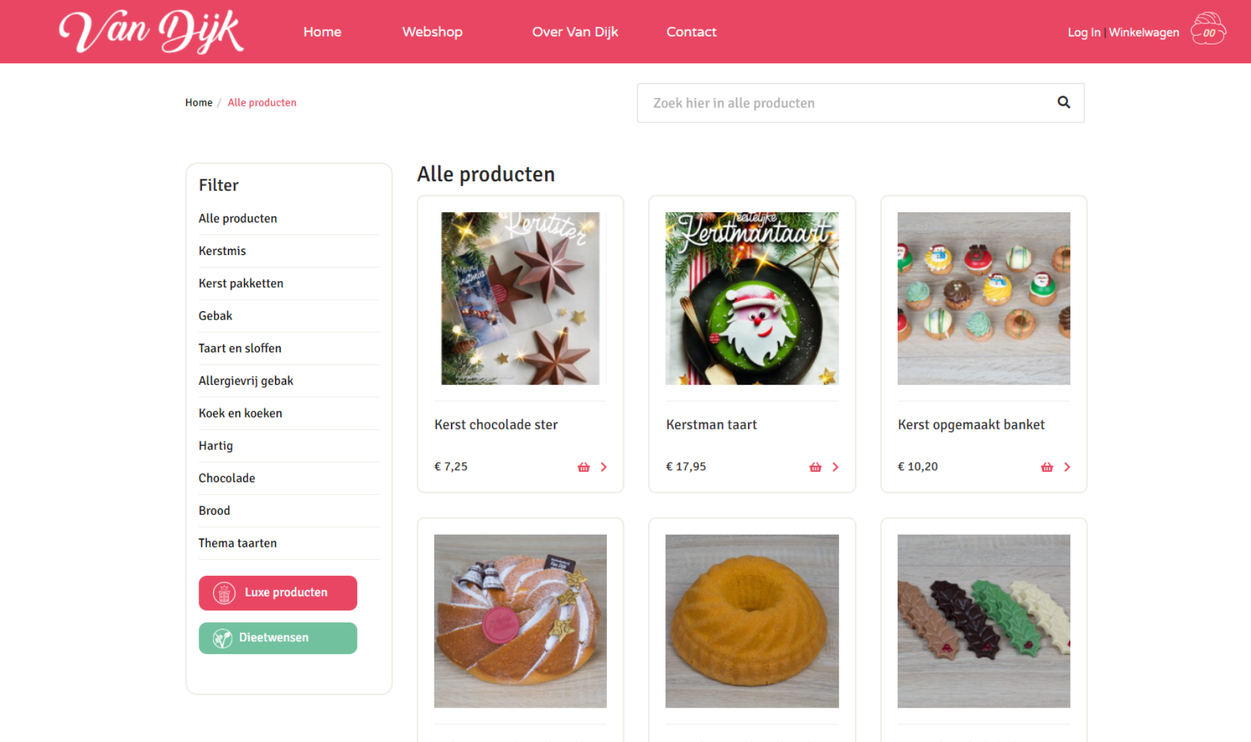 Webshop voor banketbakkerij