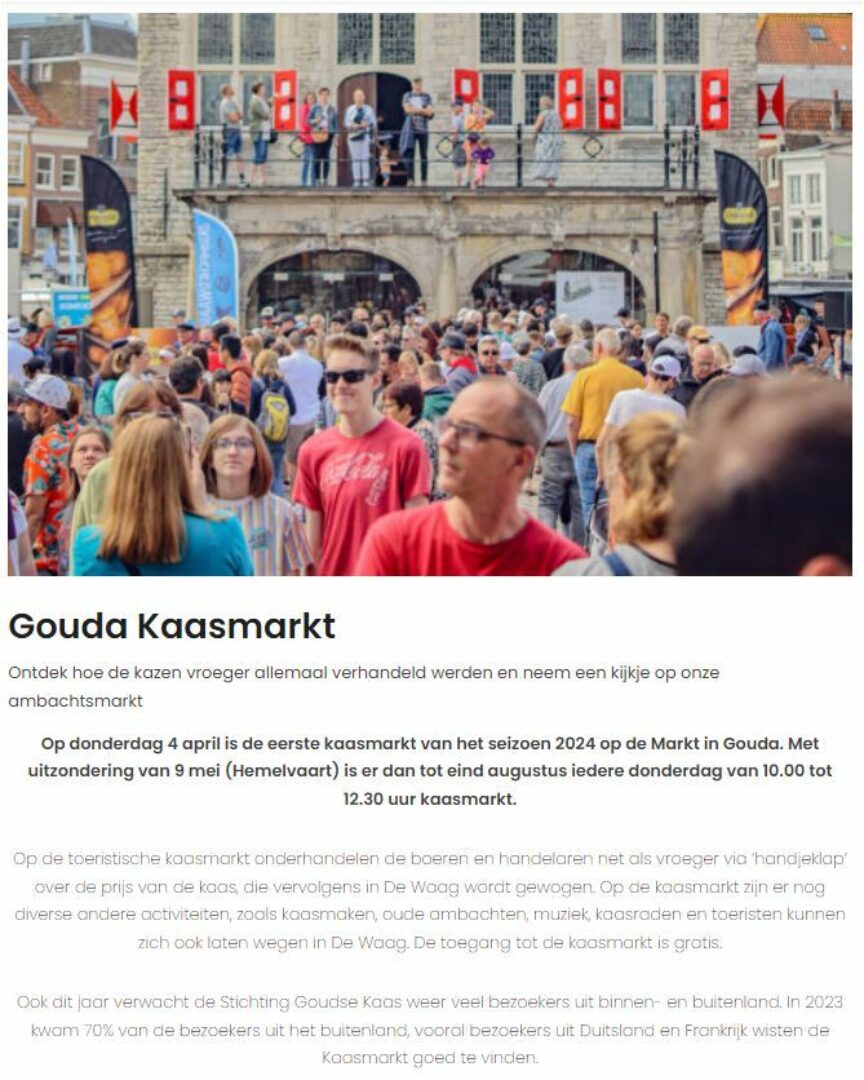 Mooi plaatje voor de Goudse Kaasmarkt