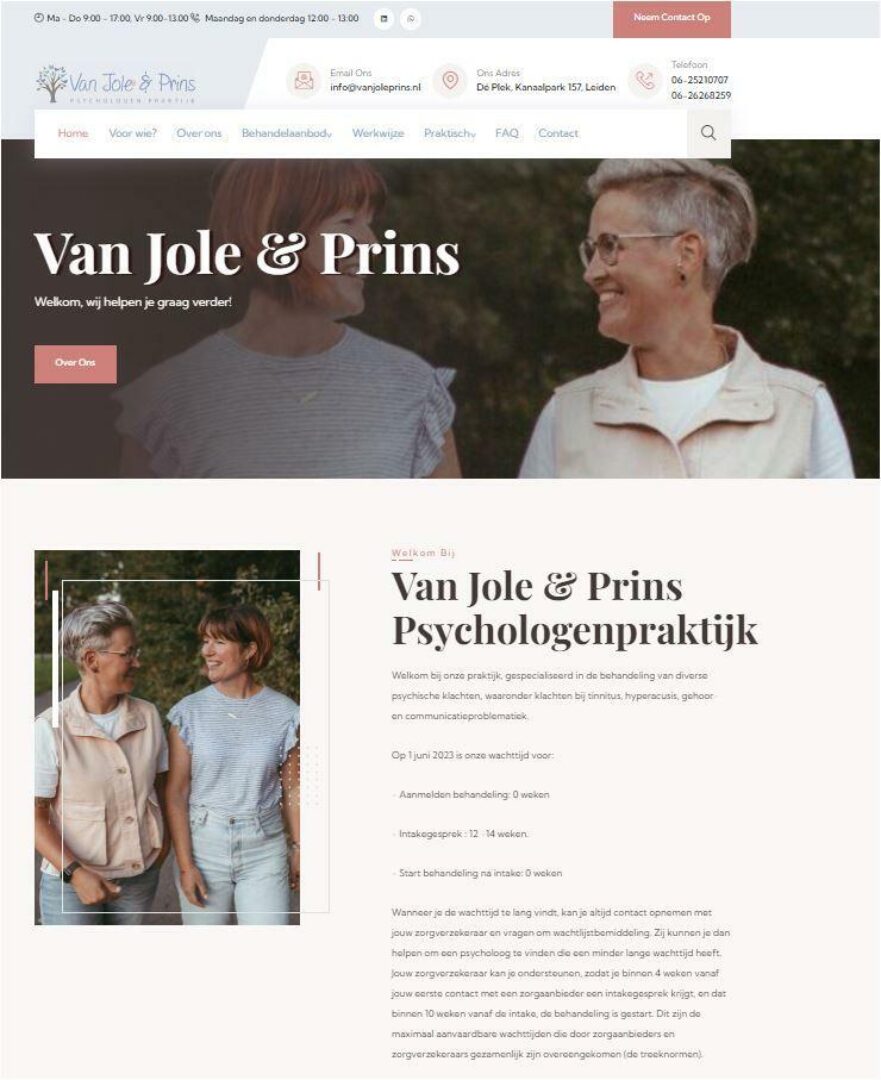 Toegankelijke website voor psychologen praktijk