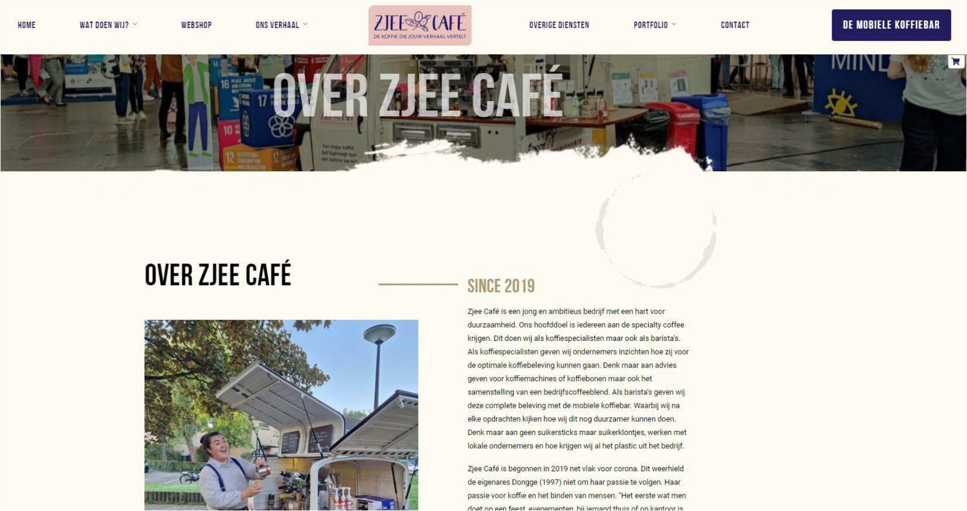 Webshop voor mobiele koffiebar