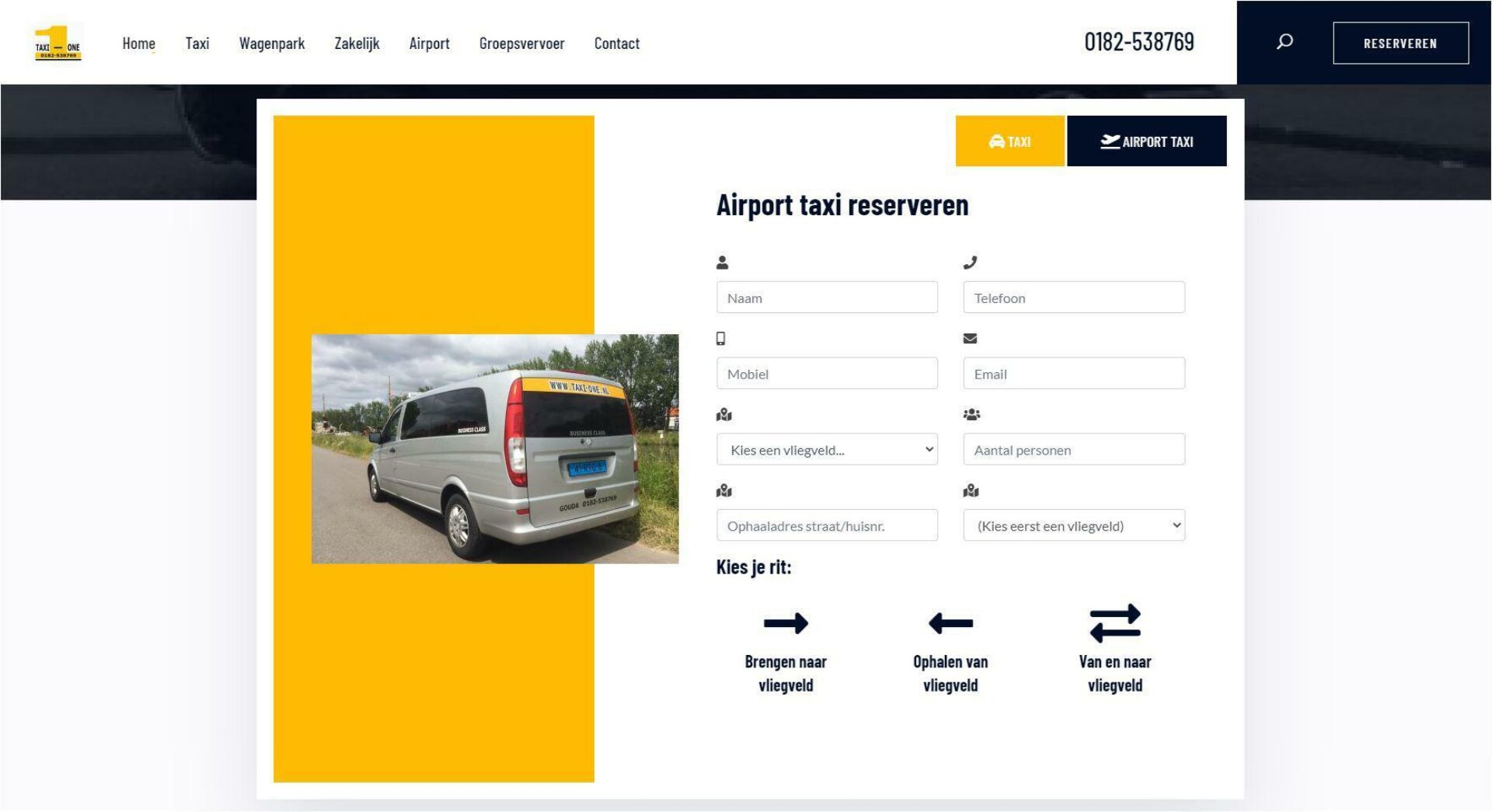 Website met prijsberekening