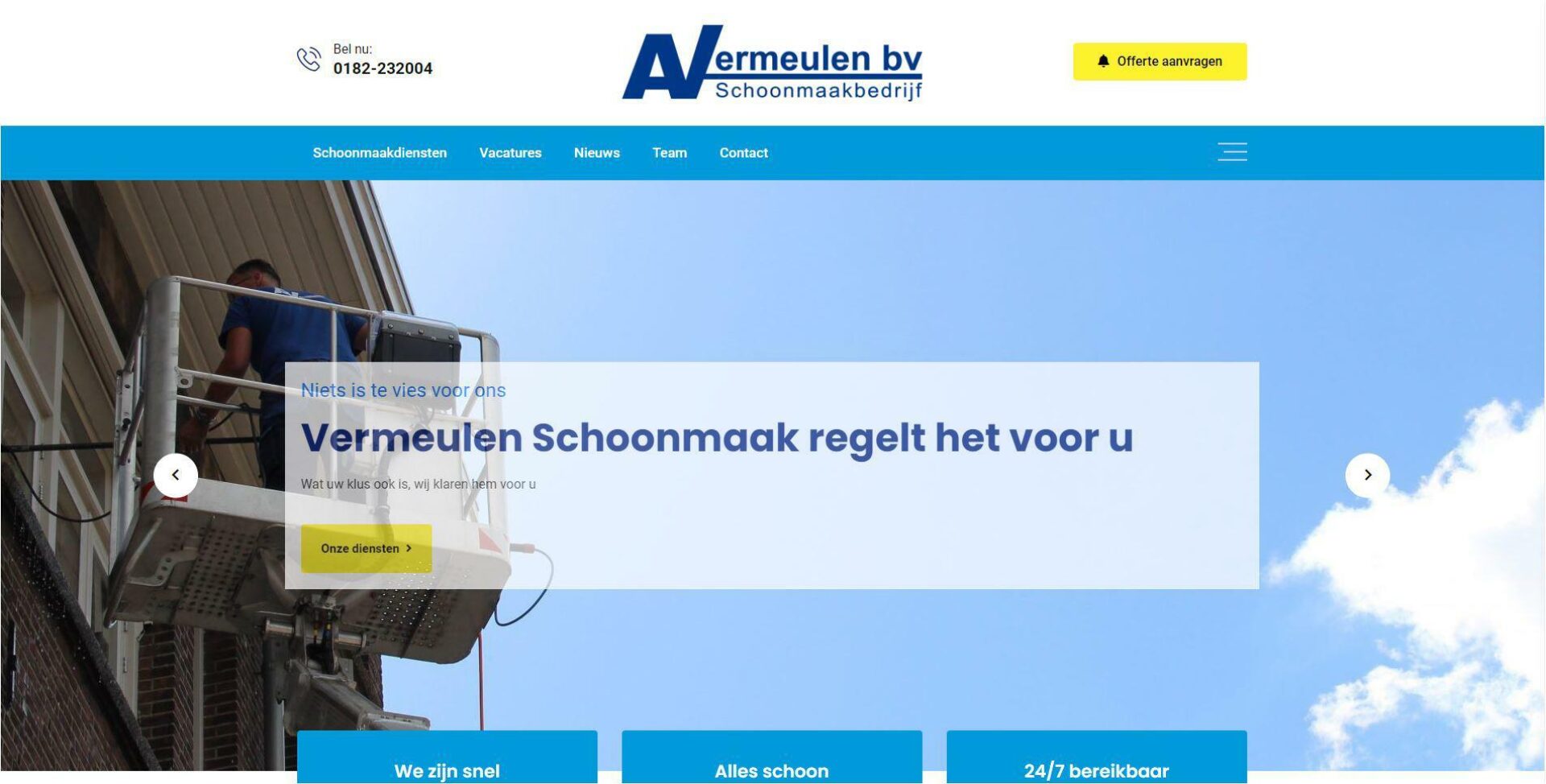Nieuwe website voor A. Vermeulen Schoonmaak BV