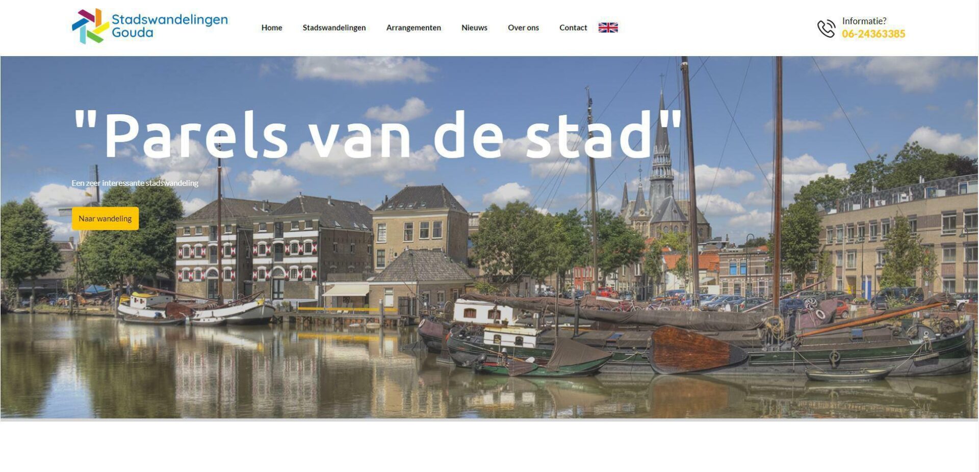 Prachtige nieuwe website voor Stadswandelingen Gouda