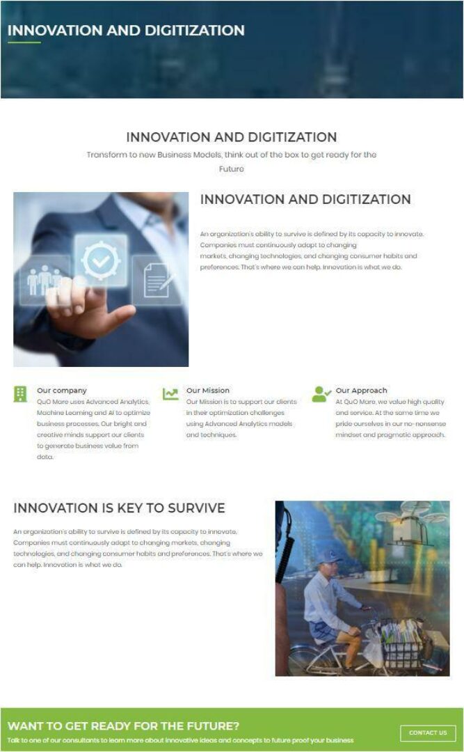 Bedrijfswebsite voor Quomare