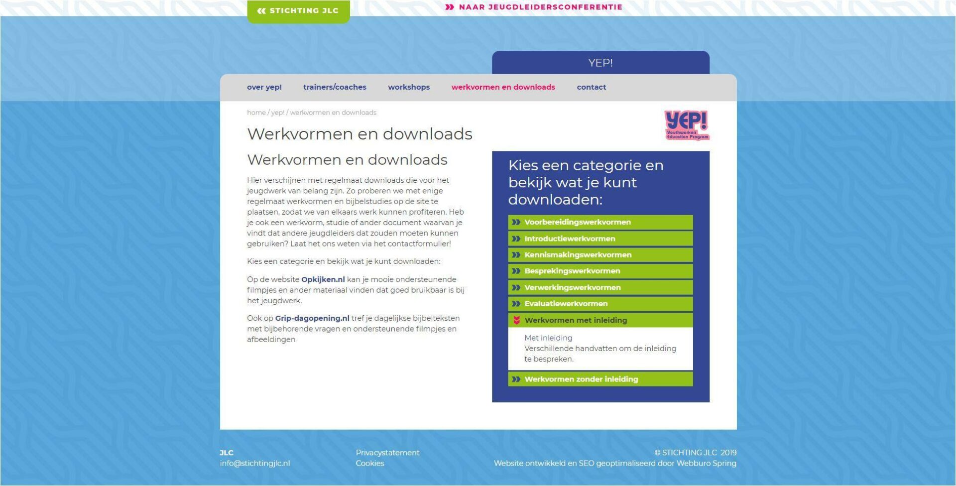 Website voor Stichting JLC ism Graficelly