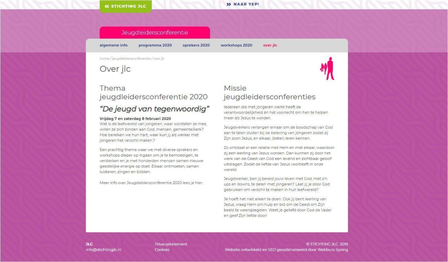 Website voor Stichting JLC ism Graficelly