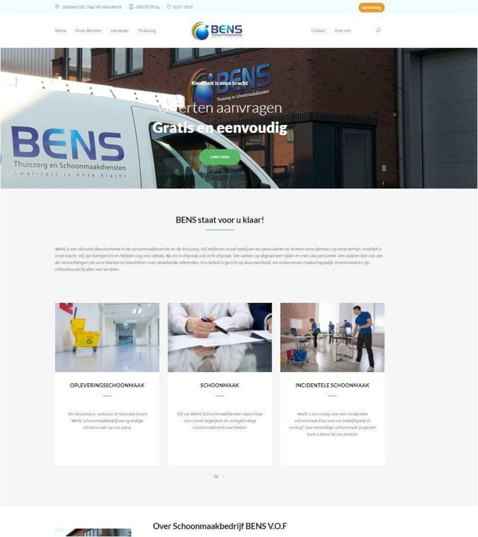 Website voor Bens Diensten