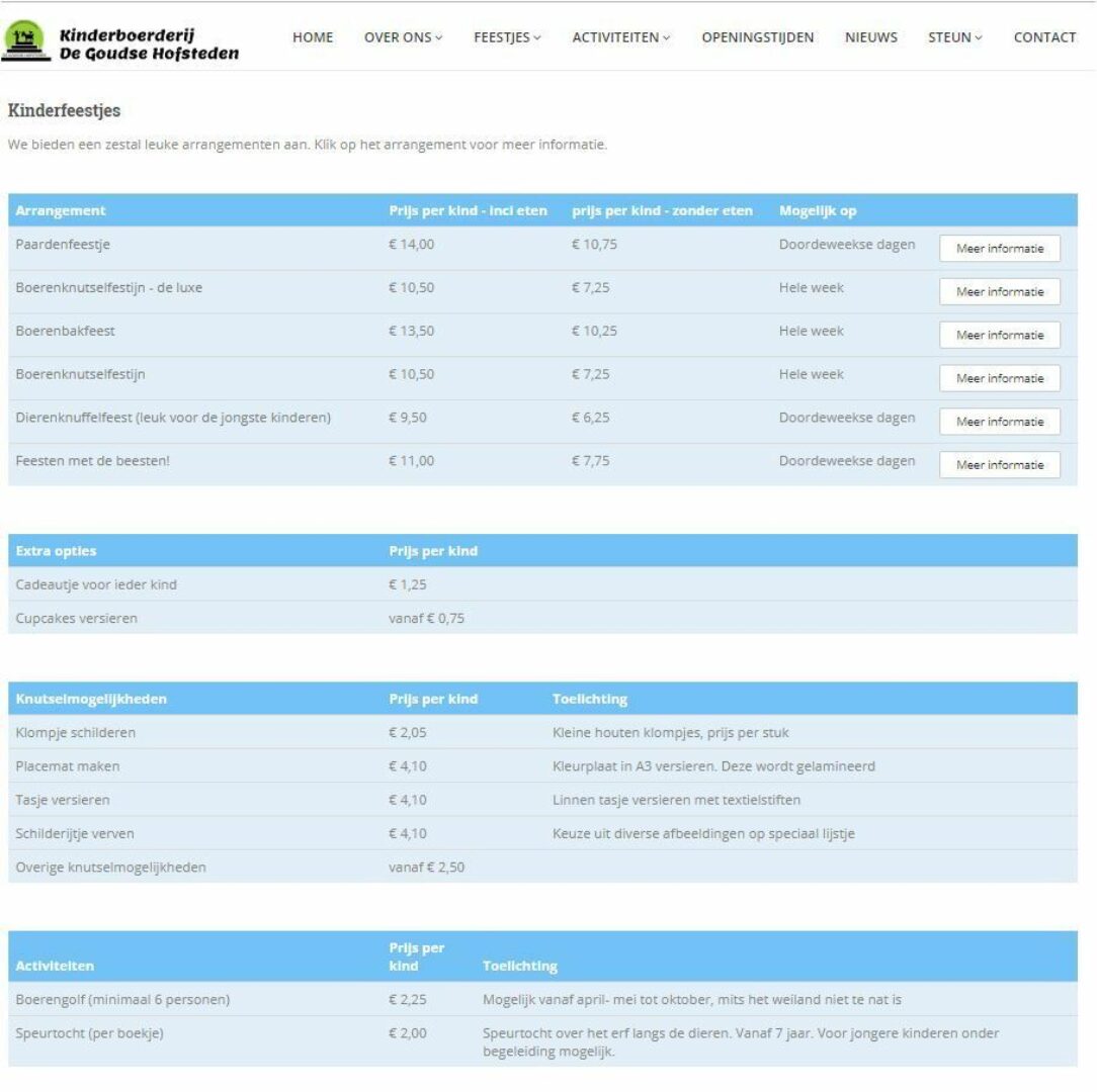 Website voor Kinderboerderij Gouda