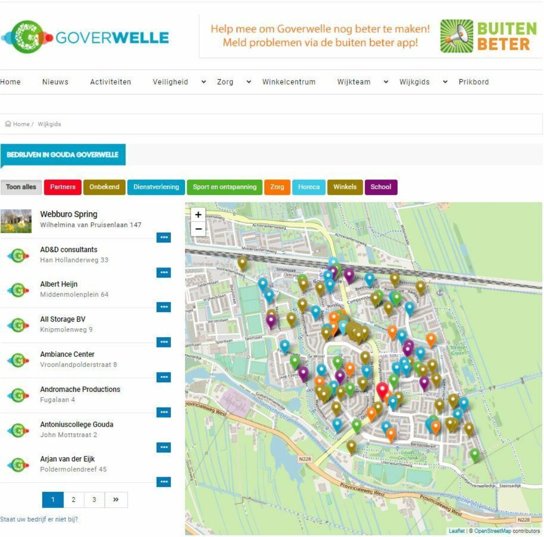 Wijkwebsite voor Gouda Goverwelle