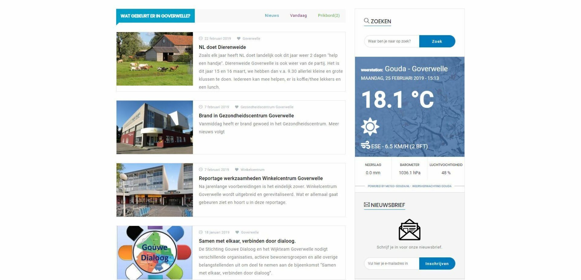 Wijkwebsite voor Gouda Goverwelle