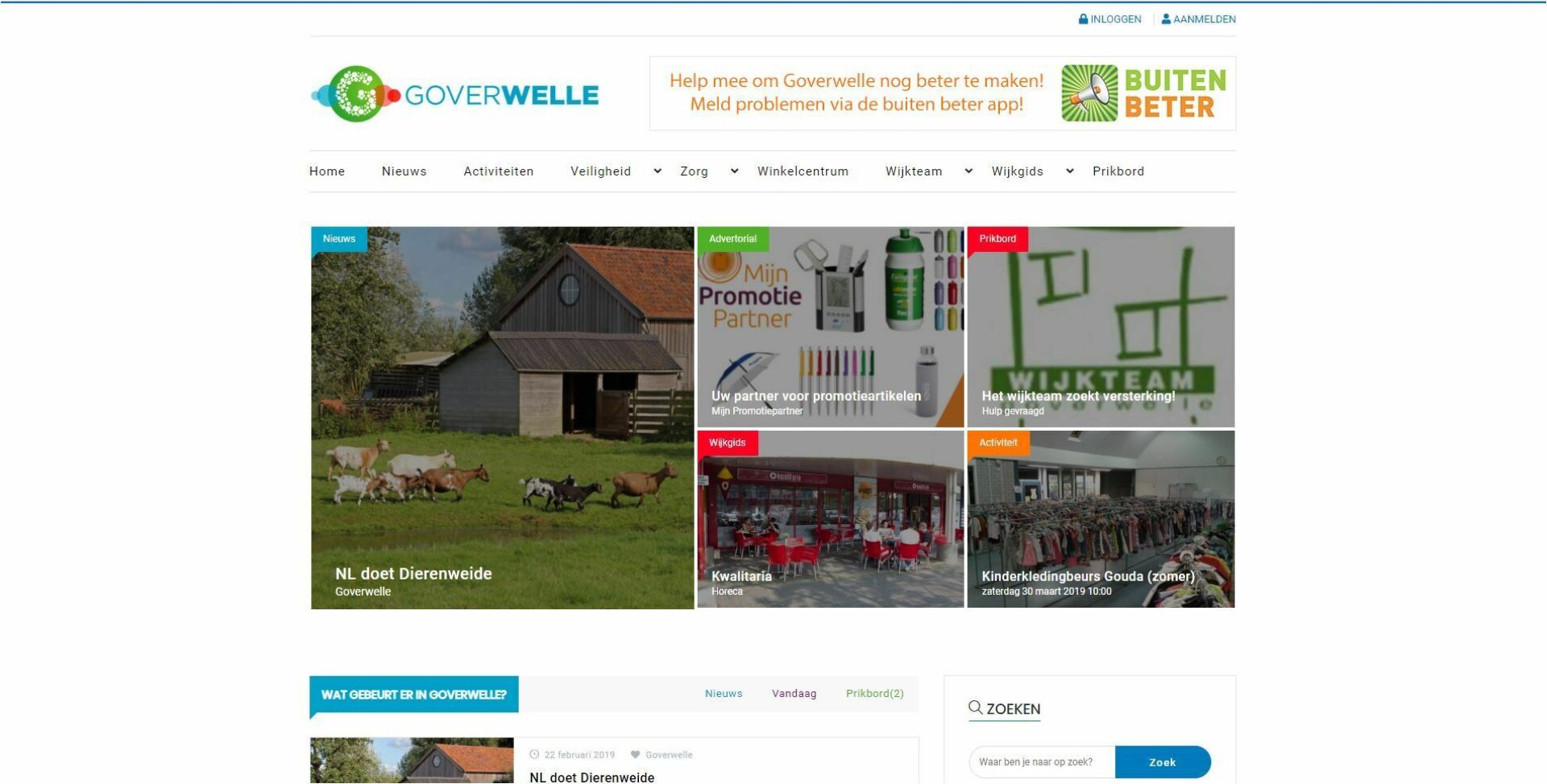 Wijkwebsite voor Gouda Goverwelle