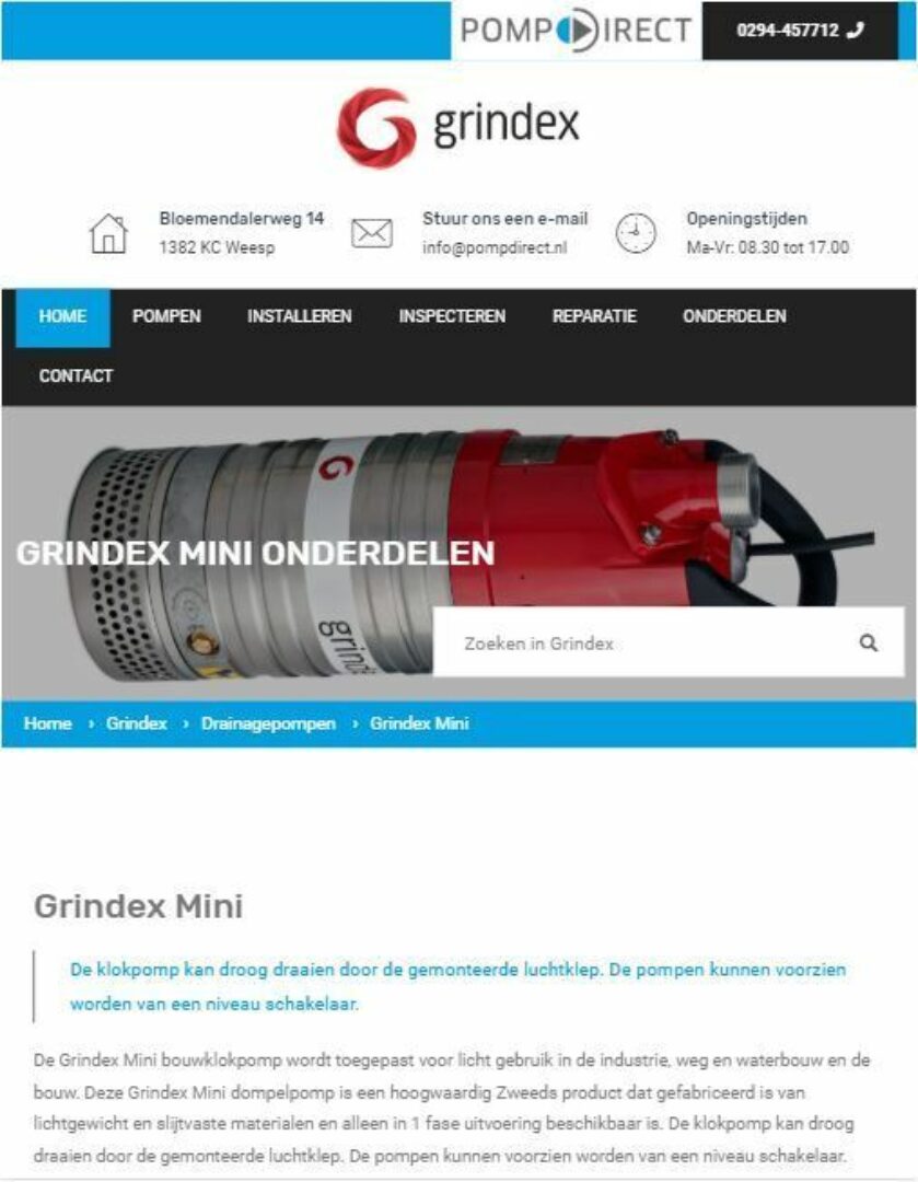 Pompdirect onderdelen