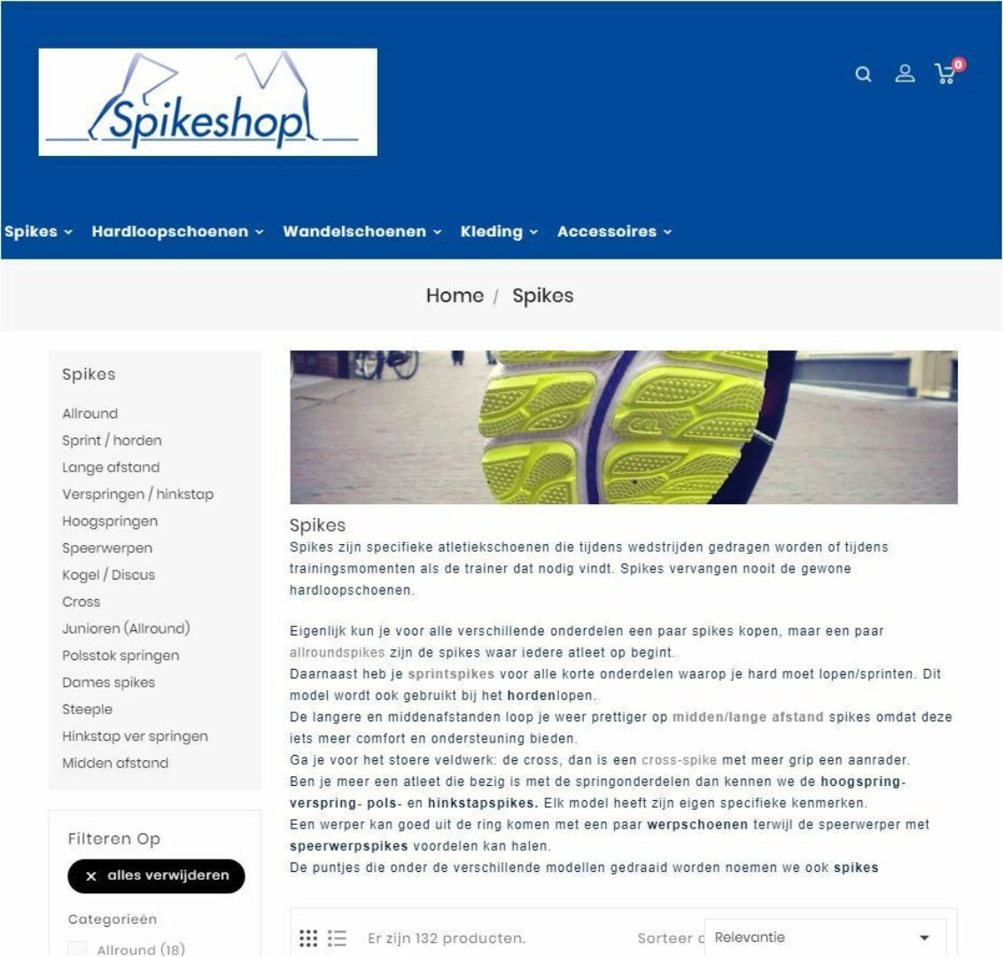 Webshop voor Spikeshop