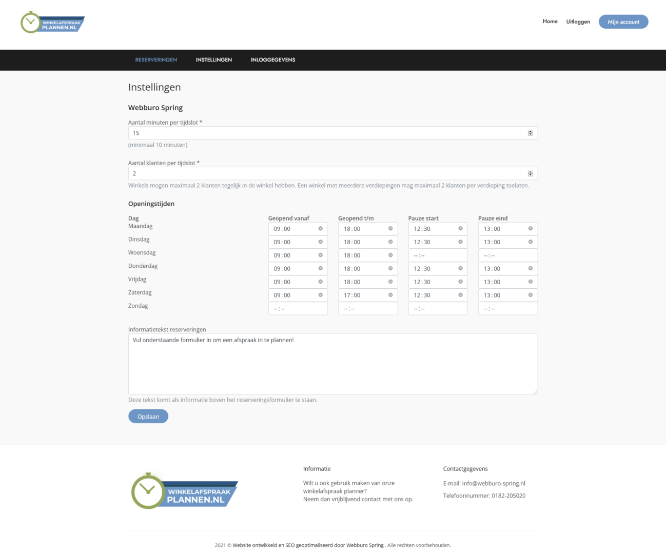 Winkelafspraak plannen