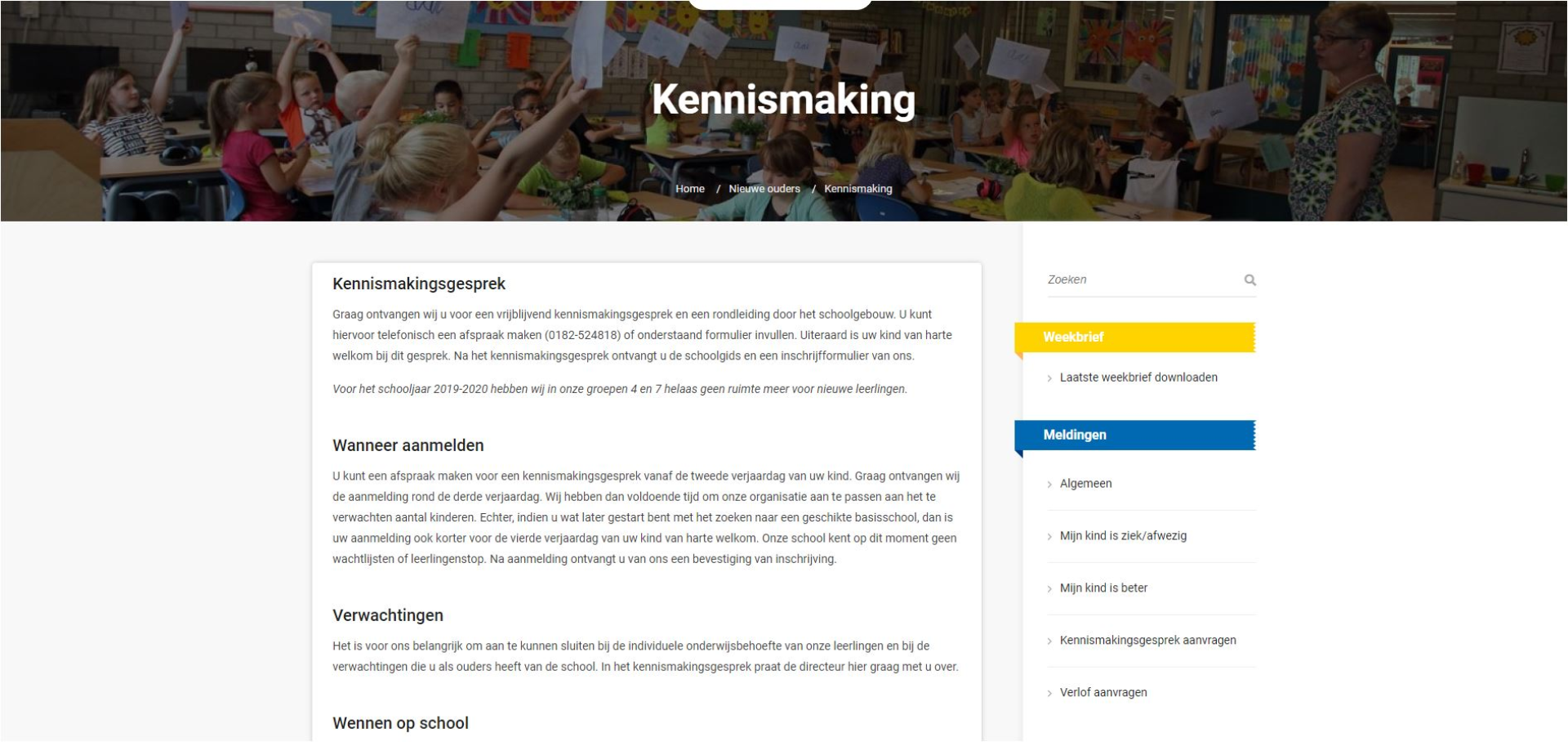 Website voor Basisschool 't Carillon