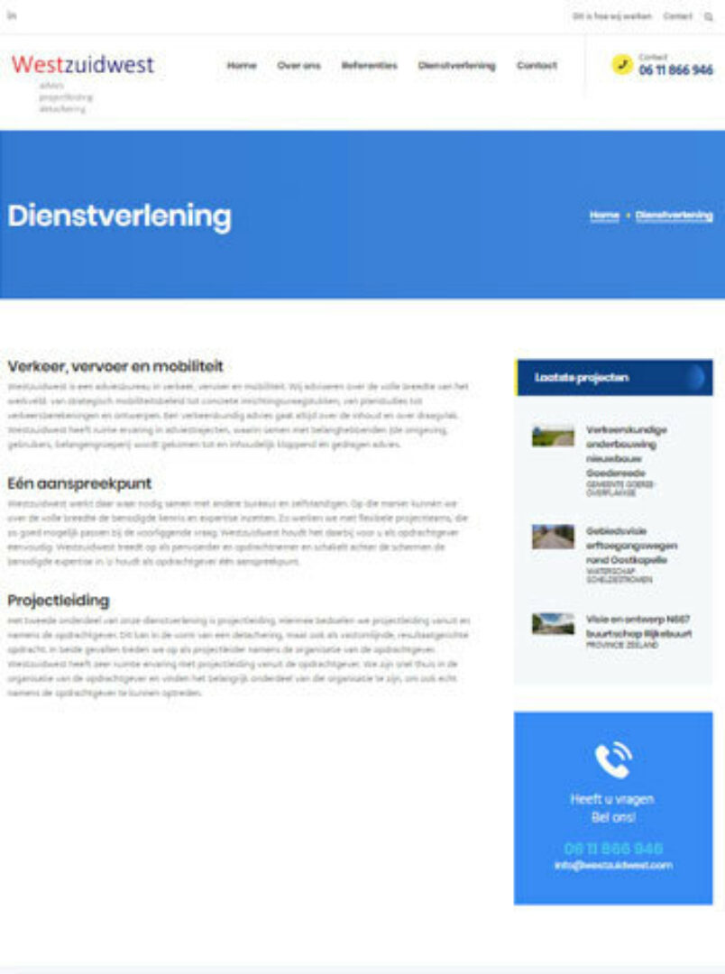 Website voor Westzuidwest