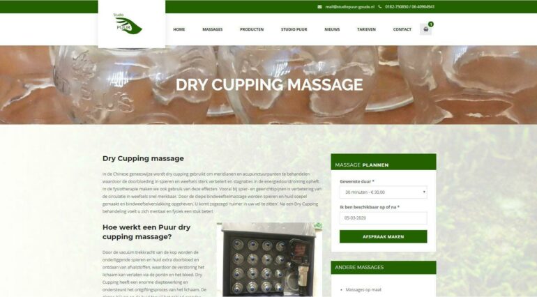Studio puur massage gouda portfolio webburo spring horizontaal 1